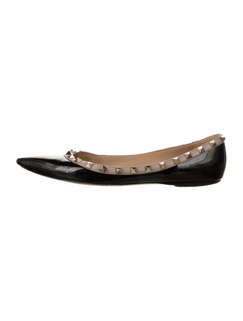 Valentino Rockstud Accents Patent Leather Ballet Flats
