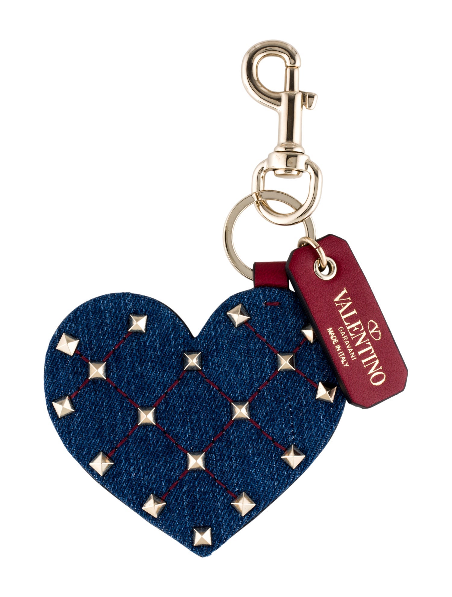 Valentino Heart Shaped Leather Keychain
