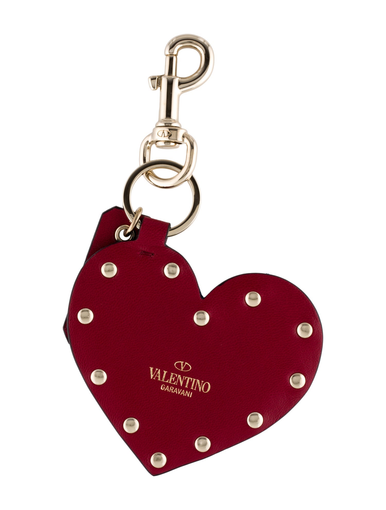 Valentino Heart Shaped Leather Keychain