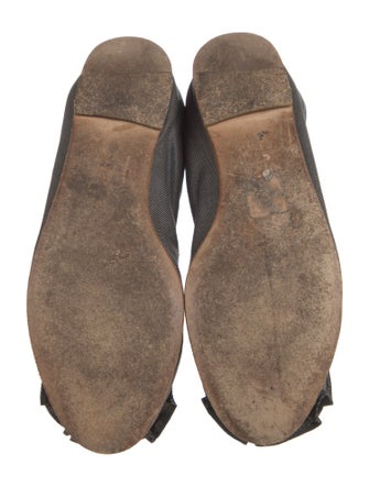 Valentino Denim Ruffle Embellishment Ballet Flats