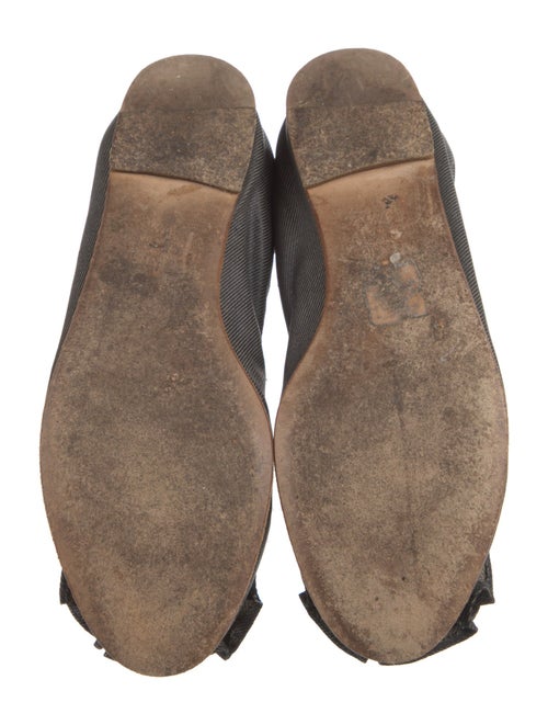 Valentino Denim Ruffle Embellishment Ballet Flats