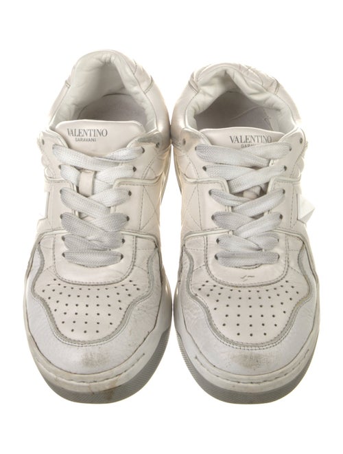 Valentino Rockstud Accents Leather Sneakers