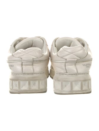 Valentino Rockstud Accents Leather Sneakers