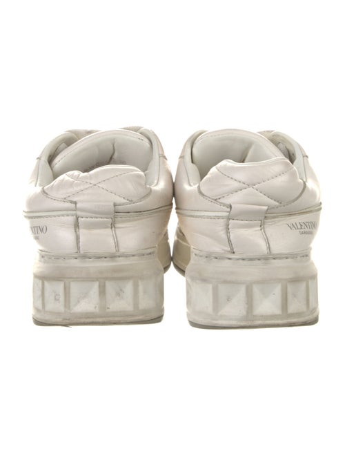Valentino Rockstud Accents Leather Sneakers