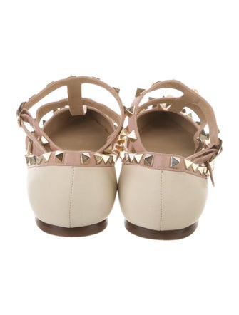 Valentino Rockstud Accents Leather Ballet Flats
