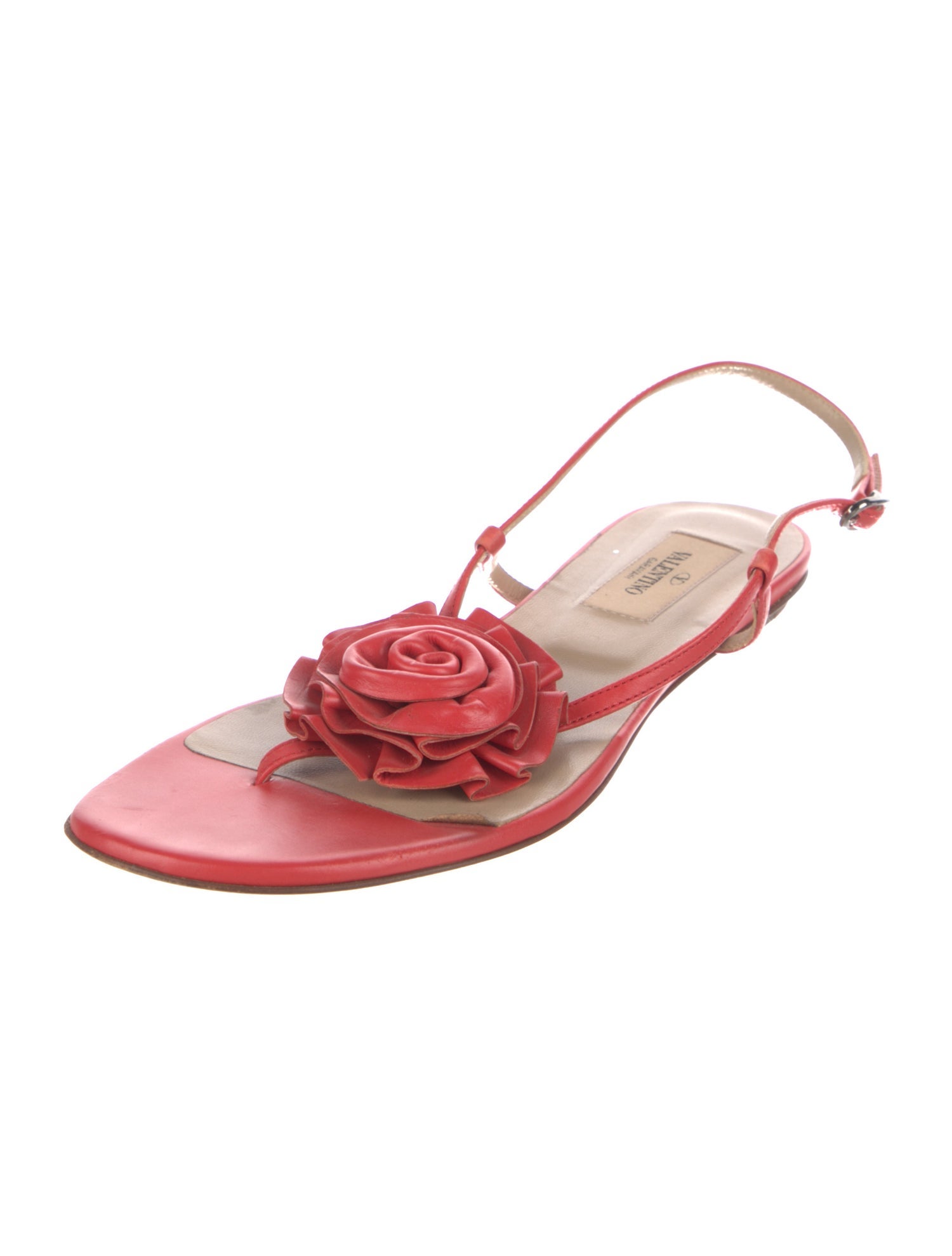 Valentino Leather Slingback Sandals