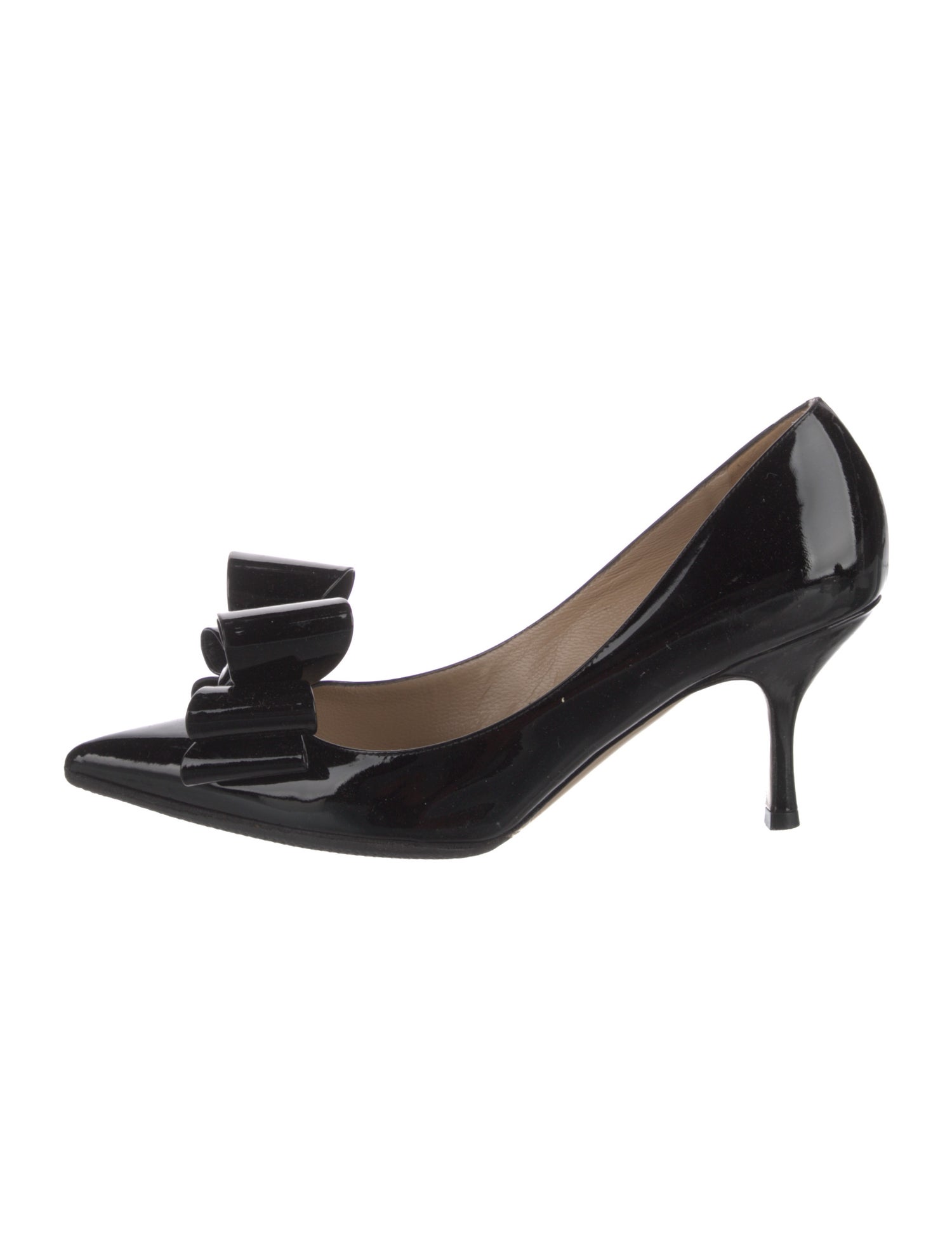 Valentino Patent Leather Bow Accents Pumps