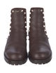Valentino Leather Studded Accents Chelsea Boots