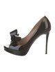 Valentino Patent Leather Bow Accents Slingback Sandals