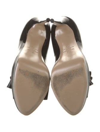 Valentino Patent Leather Bow Accents Slingback Sandals