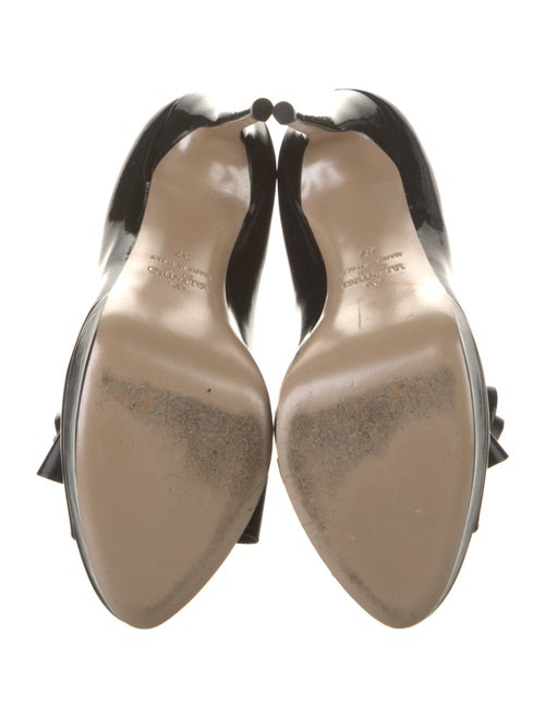 Valentino Patent Leather Bow Accents Slingback Sandals