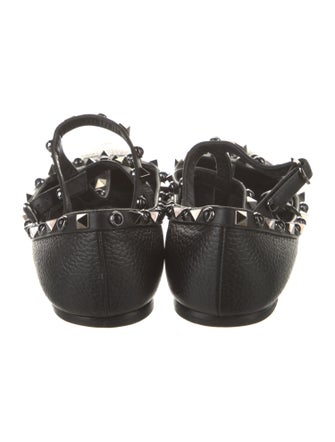 Valentino Rockstud Accents Leather Ballet Flats