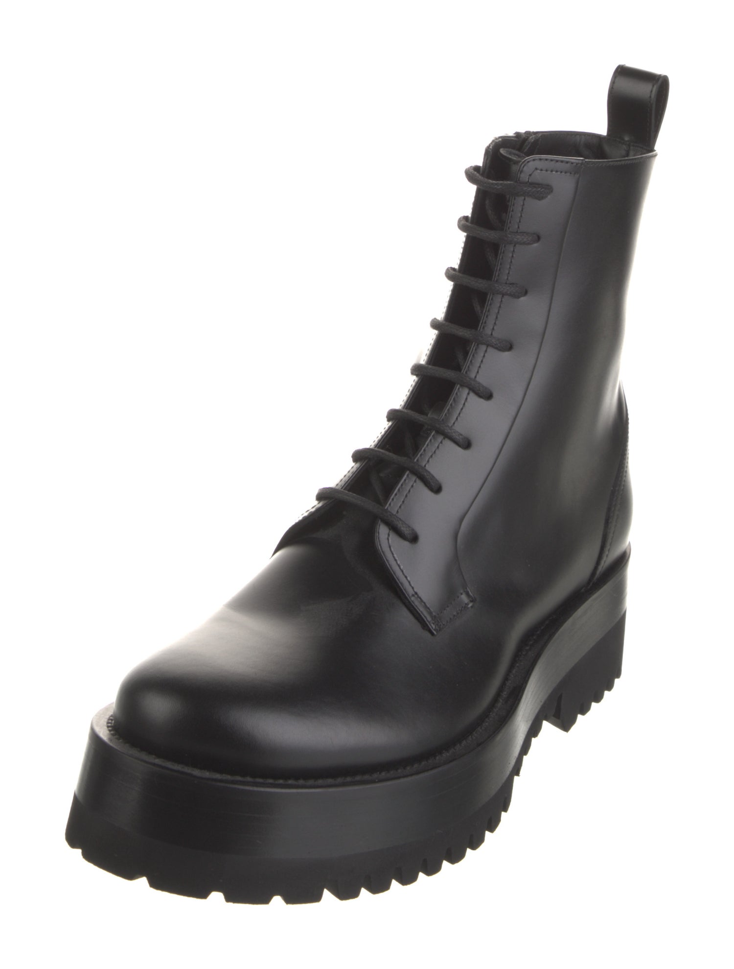 Valentino Leather Combat Boots