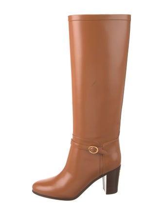 Valentino Rockstud Accents Leather Riding Boots
