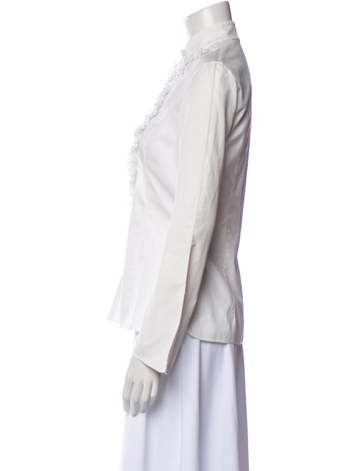 Valentino Tie Neck Long Sleeve Button-Up Top