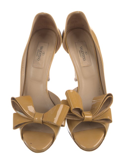 Valentino Patent Leather Bow Accents D'Orsay Pumps