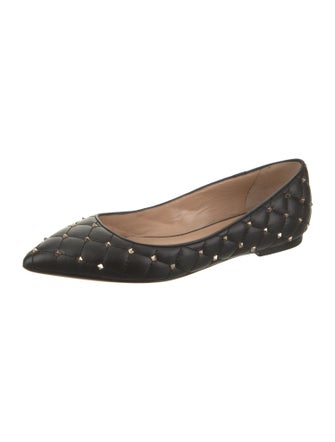 Valentino Rockstud Accents Leather Ballet Flats