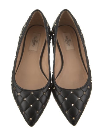 Valentino Rockstud Accents Leather Ballet Flats