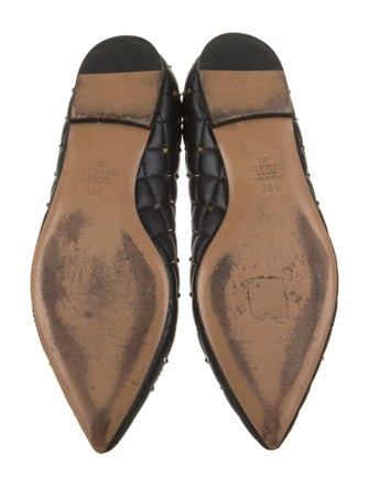 Valentino Rockstud Accents Leather Ballet Flats