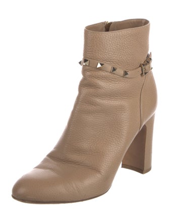 Valentino Rockstud Accents Leather Boots