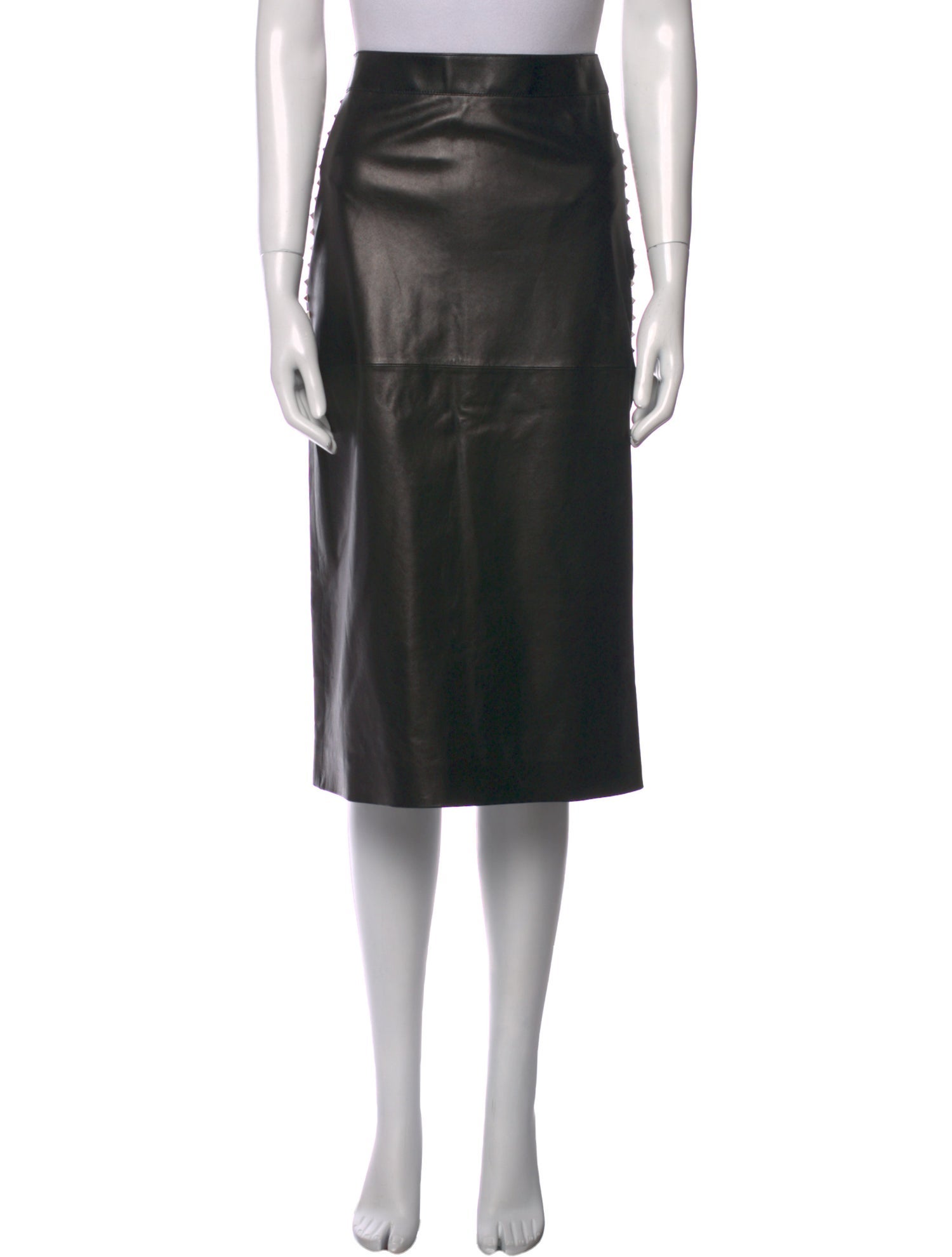 Valentino Leather Knee-Length Skirt