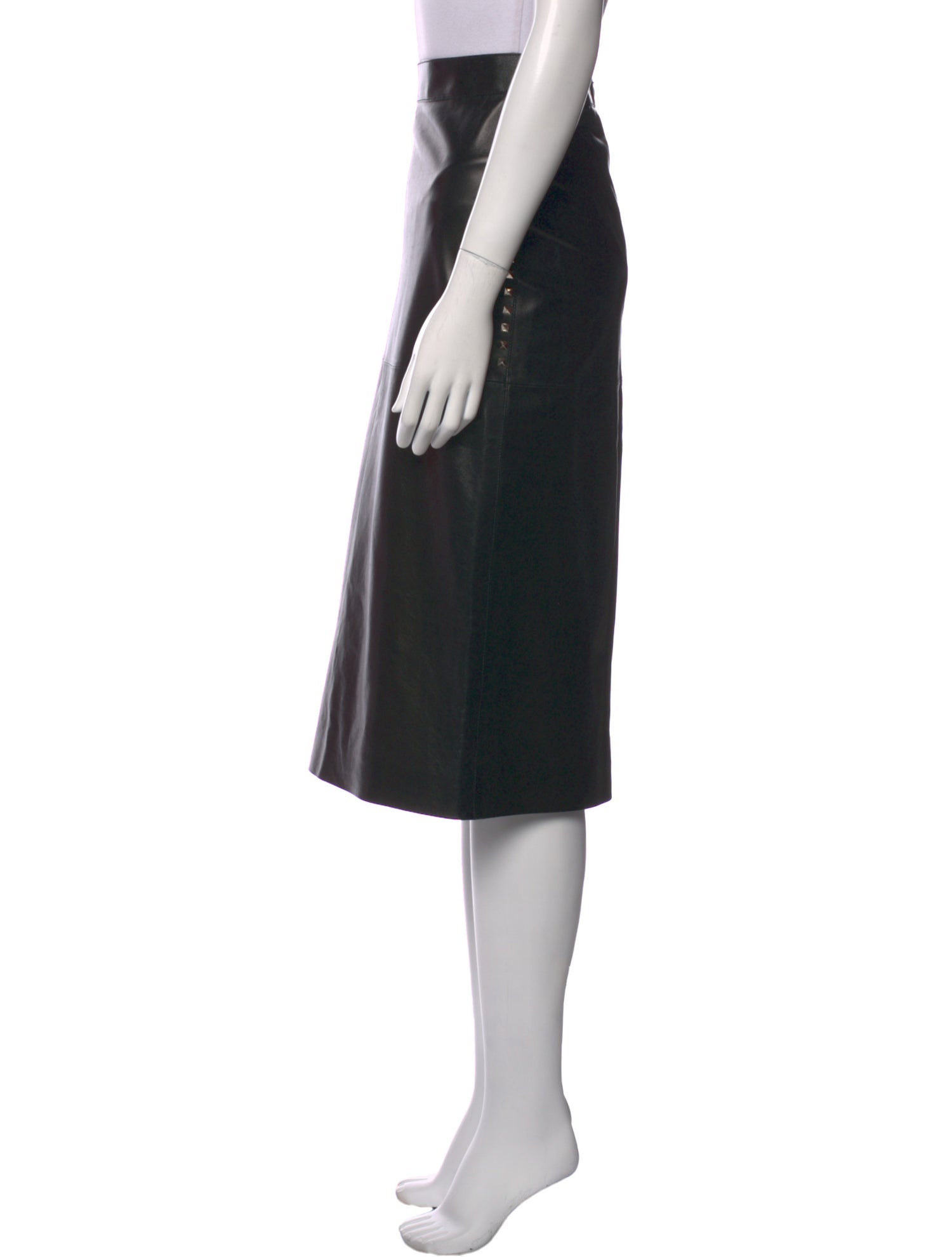 Valentino Leather Knee-Length Skirt