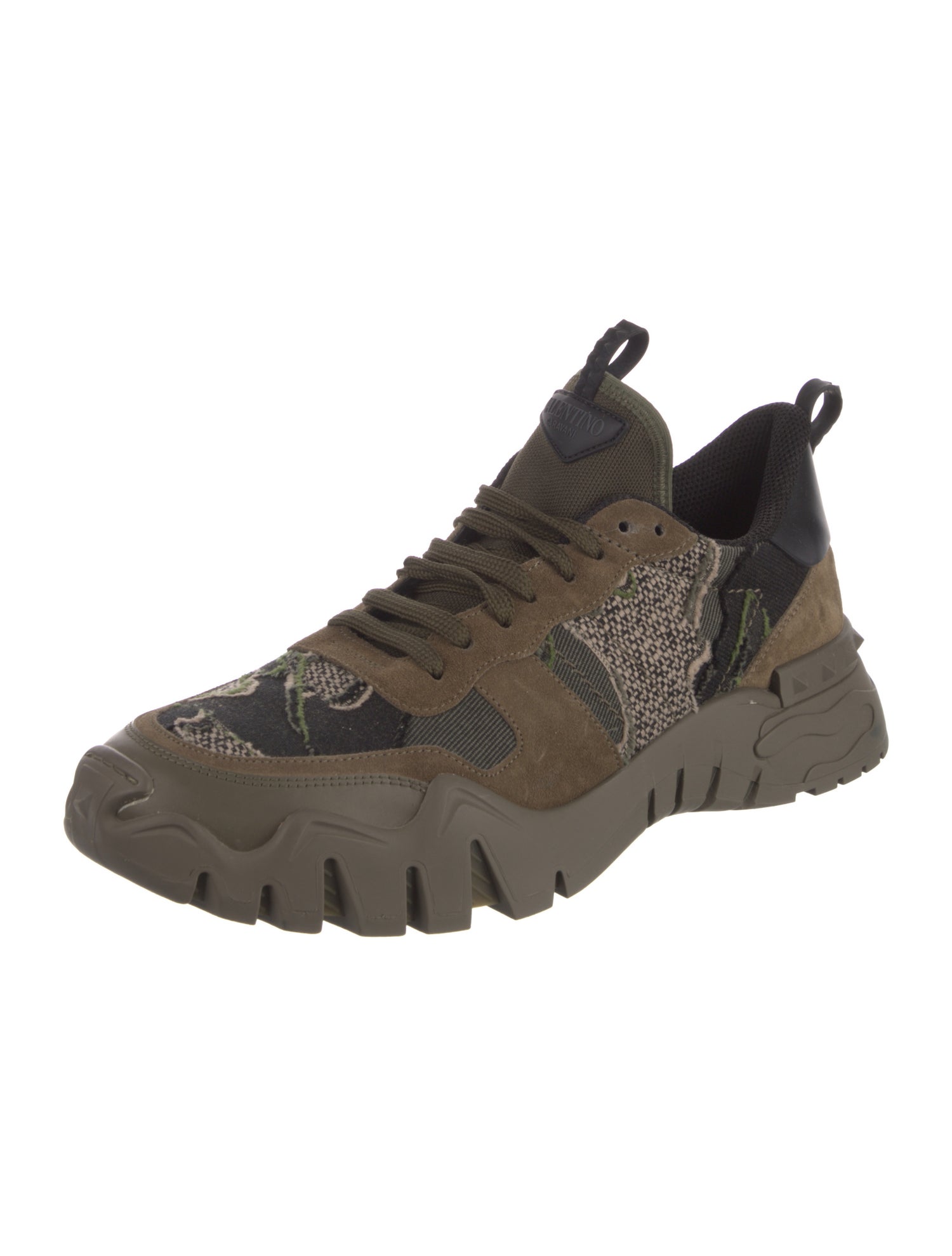 Valentino Rockstud Accents Suede Loafer Sneakers