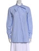 Valentino Striped Long Sleeve Button-Up Top