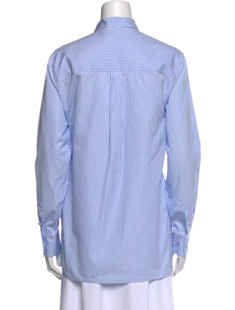 Valentino Striped Long Sleeve Button-Up Top