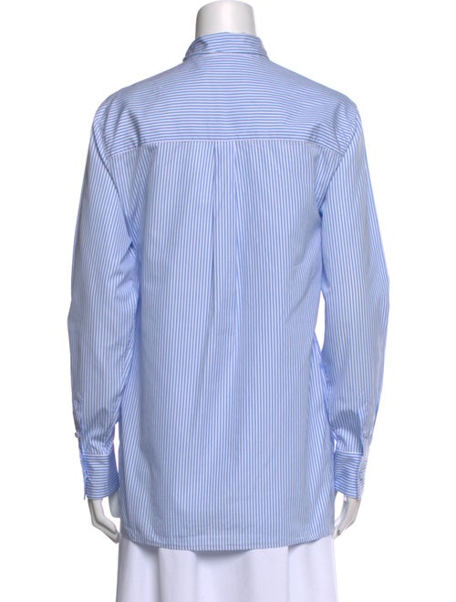 Valentino Striped Long Sleeve Button-Up Top