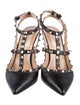Valentino Rockstud Accents Leather T-Strap Pumps