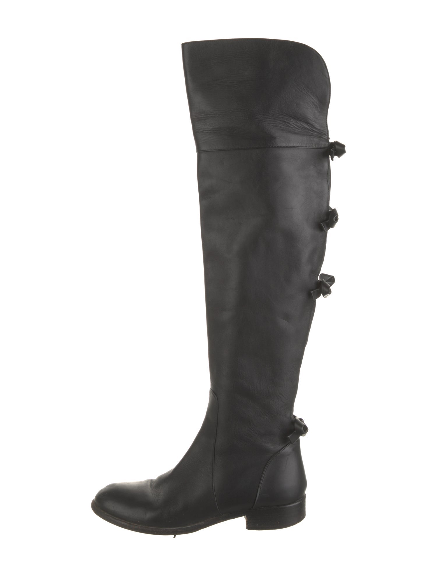 Valentino Leather Bow Accents Boots