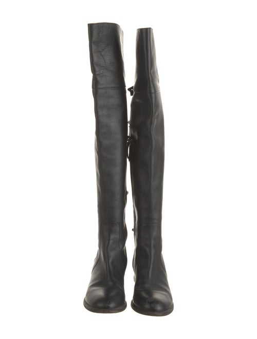 Valentino Leather Bow Accents Boots