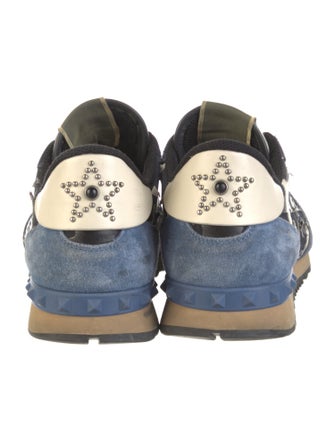 Valentino Rockstud Accents Suede Sneakers