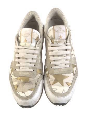 Valentino Rockstud Accents Suede Sneakers