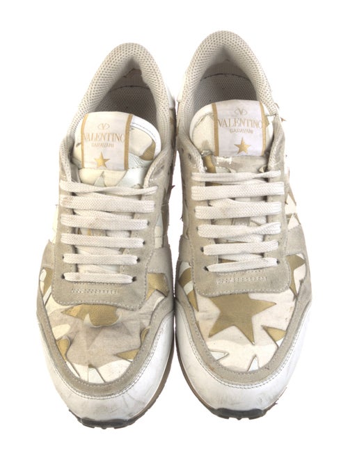 Valentino Rockstud Accents Suede Sneakers