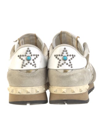 Valentino Rockstud Accents Suede Sneakers