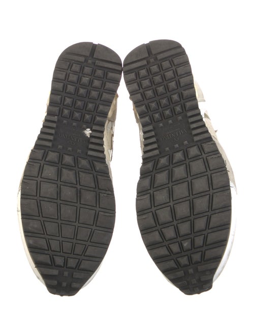 Valentino Rockstud Accents Suede Sneakers