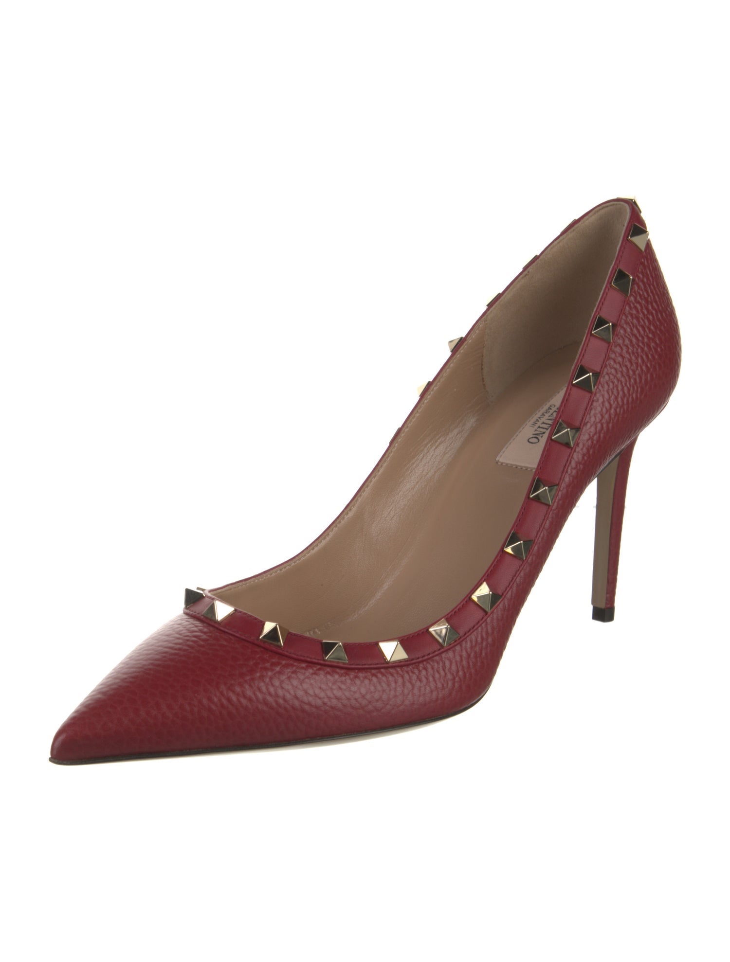Valentino Leather Studded Accents Pumps