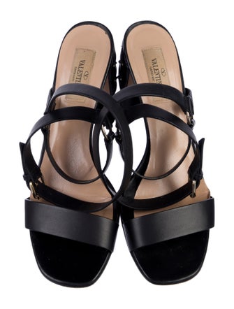 Valentino Quilted Pattern Leather Sandals