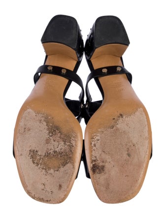 Valentino Quilted Pattern Leather Sandals