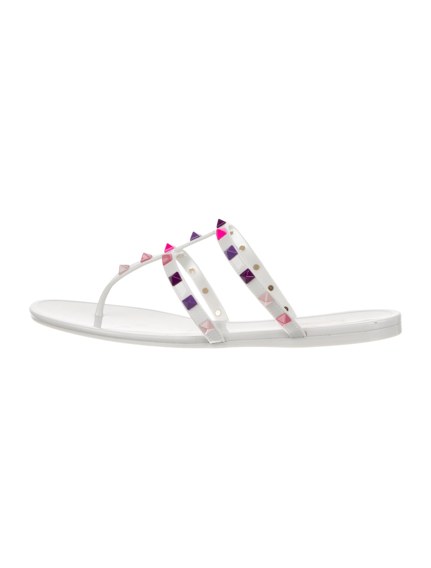 Valentino Rockstud Accents Rubber Slides