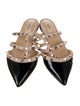 Valentino Rockstud Accents Patent Leather Mules