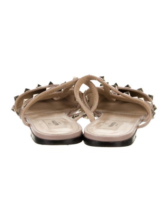 Valentino Rockstud Accents Patent Leather Mules