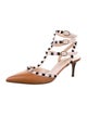 Valentino Rockstud Accents Leather T-Strap Pumps