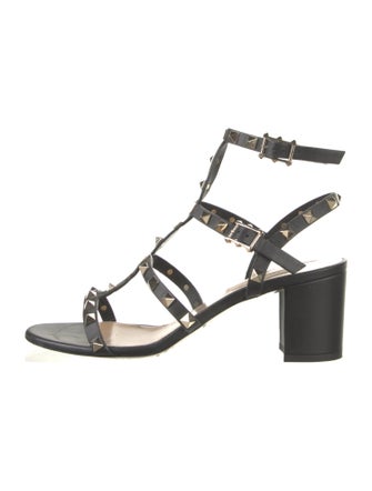 Valentino Rockstud Accents Leather Gladiator Sandals