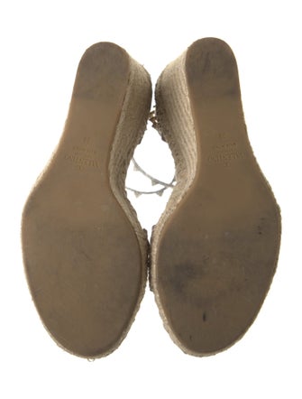 Valentino Rockstud Accents Leather Espadrilles