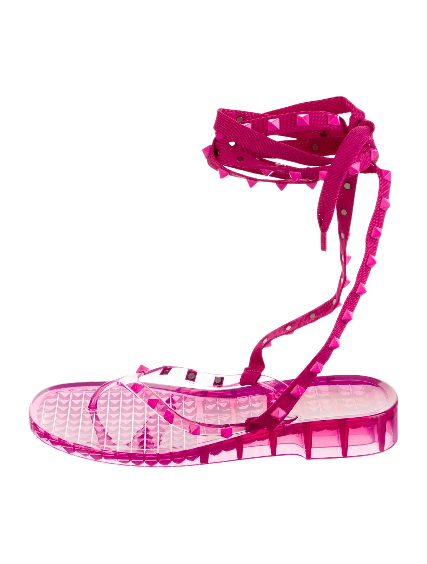 Valentino Rockstud Spike Rubber Gladiator Sandals