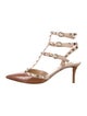 Valentino Rockstud Accents Patent Leather T-Strap Pumps
