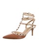 Valentino Rockstud Accents Patent Leather T-Strap Pumps